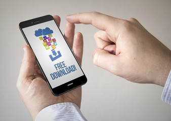  touchscreen smartphone with free download on the screen
