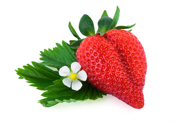 Strawberry fresh organic heart shape