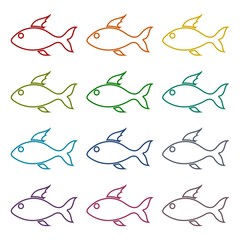 Fish icons set 