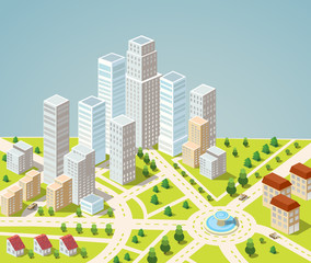 Skyscrapers and office buildings