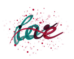 Love lettering word