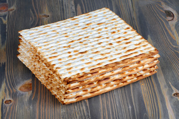 matzoh over wooden background