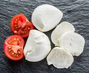 Mozzarella and tomatoes.