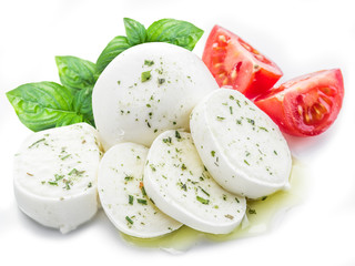 Mozzarella and tomatoes.
