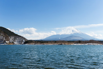 Lake Shoji with mt Fuji in Japan