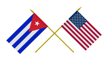 Flags, Cuba and USA