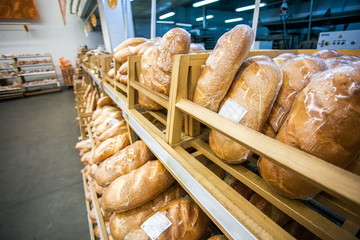 lots fresh crisp loaves of bread 