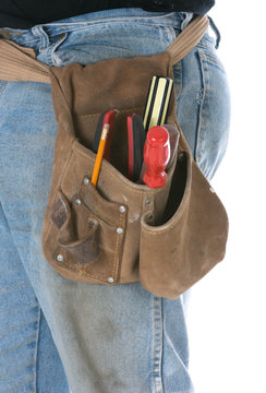 man wearing toolbelt
