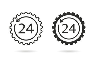 24 hour service - vector icon.
