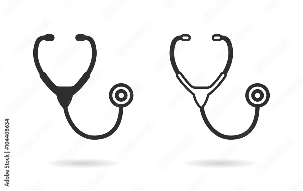 Poster stethoscope - vector icon.