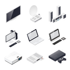 Home entertainment devices isometric icon
