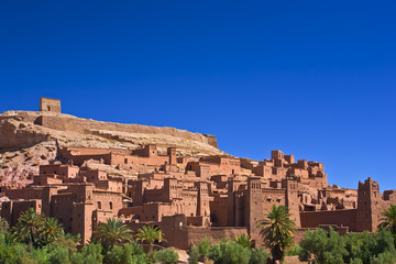 Fototapeta na wymiar Morocco. Ait Benhaddou - general view. This site is on UNESCO World Heritage List