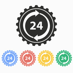24 hour service - vector icon.