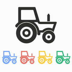 Tractor - vector icon.