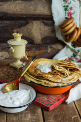 Russian pancake festival. Shrovetide.