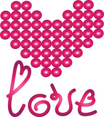 A heart from pink beads