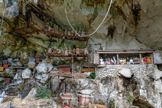 Londa is cliffs and cave burial site in Tana Toraja, South Sulawesi, Indonesia
