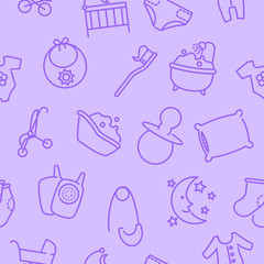 Vector seamless baby goods pattern