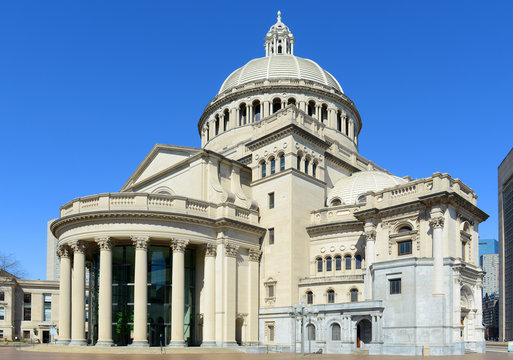 The First Church Of Christ Scientist, The Mother Church Of Christian Science In The Back Bay Of Boston, Massachusetts, USA