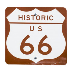 Old rusted Route 66 Sign