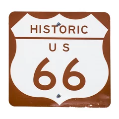 Crédence de cuisine en verre imprimé Route 66 Vieux panneau rouillé de la Route 66
