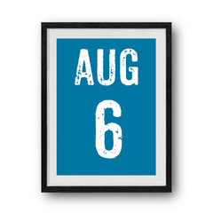 Augustcalendar on the photo frame