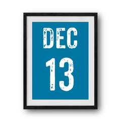 december  calendar on the photo frame