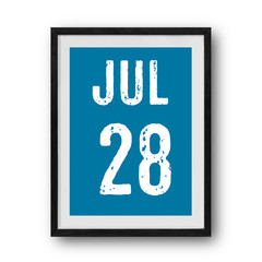 july calendar on the photo frame