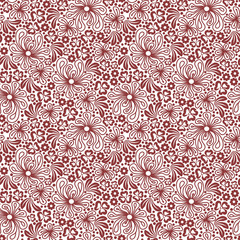 Seamless red pattern on white background