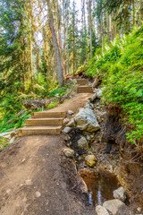 Beautiful Mountain Trail View at Joffre Lakes, British Columbia, Canada.