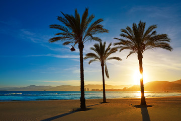 Fototapeta premium Cullera Playa los Olivos beach sunset in Valencia