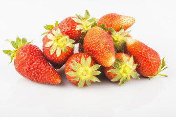 strawberries on white background