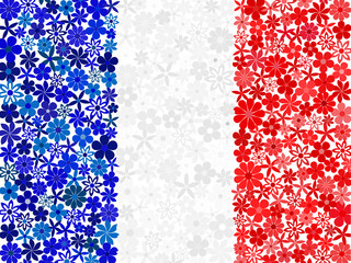 Floral mosaic French flag