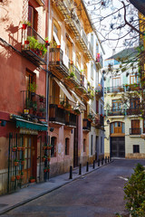 Fototapeta na wymiar Valencia barrio del Carmen street facades Spain