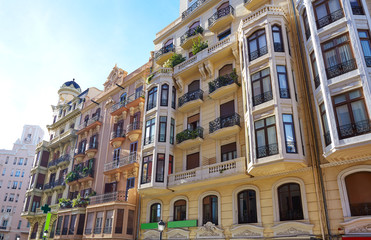 Valencia city downtown Castello street