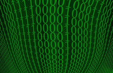 An abstract green binary code design.