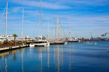 Fototapeta na wymiar Puerto de Valencia marina port Mediterranean Spain