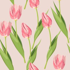 Obraz premium Vintage tulip seamless