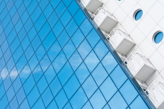 Glass and metal building