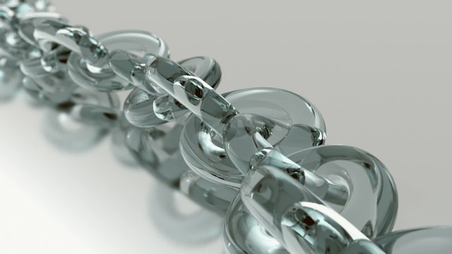Infinity glassy chain, seamless loop, depth of field, HD1080p