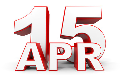 April 15. 3d text on white background.
