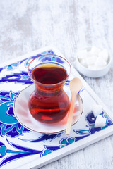 A glass of Turkish Black Tea