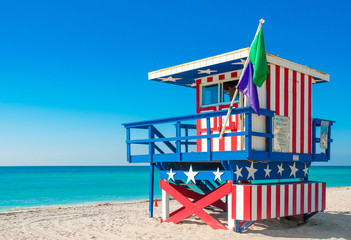 Lifeguard Tower in South Beach, Miami Beach, Florida
