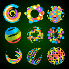 Set of web multicolor icons.