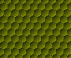 Green seamless background of hexagonal mosaic.