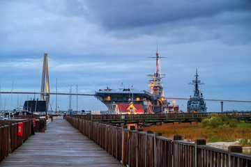 The World War II era aircraft carrier USS Yorktown in Charleston