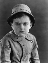 Portrait of a boy looking serious 
