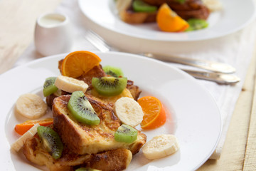 French toasts with fruits