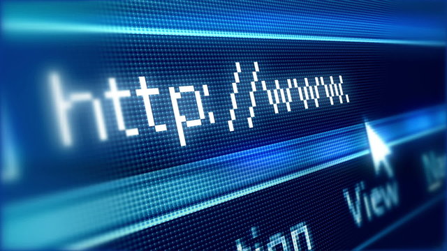 Macro shot of www and cursor on LCD, easy to loop