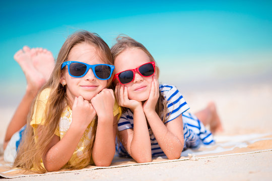 Adorable little girls during summer vacation